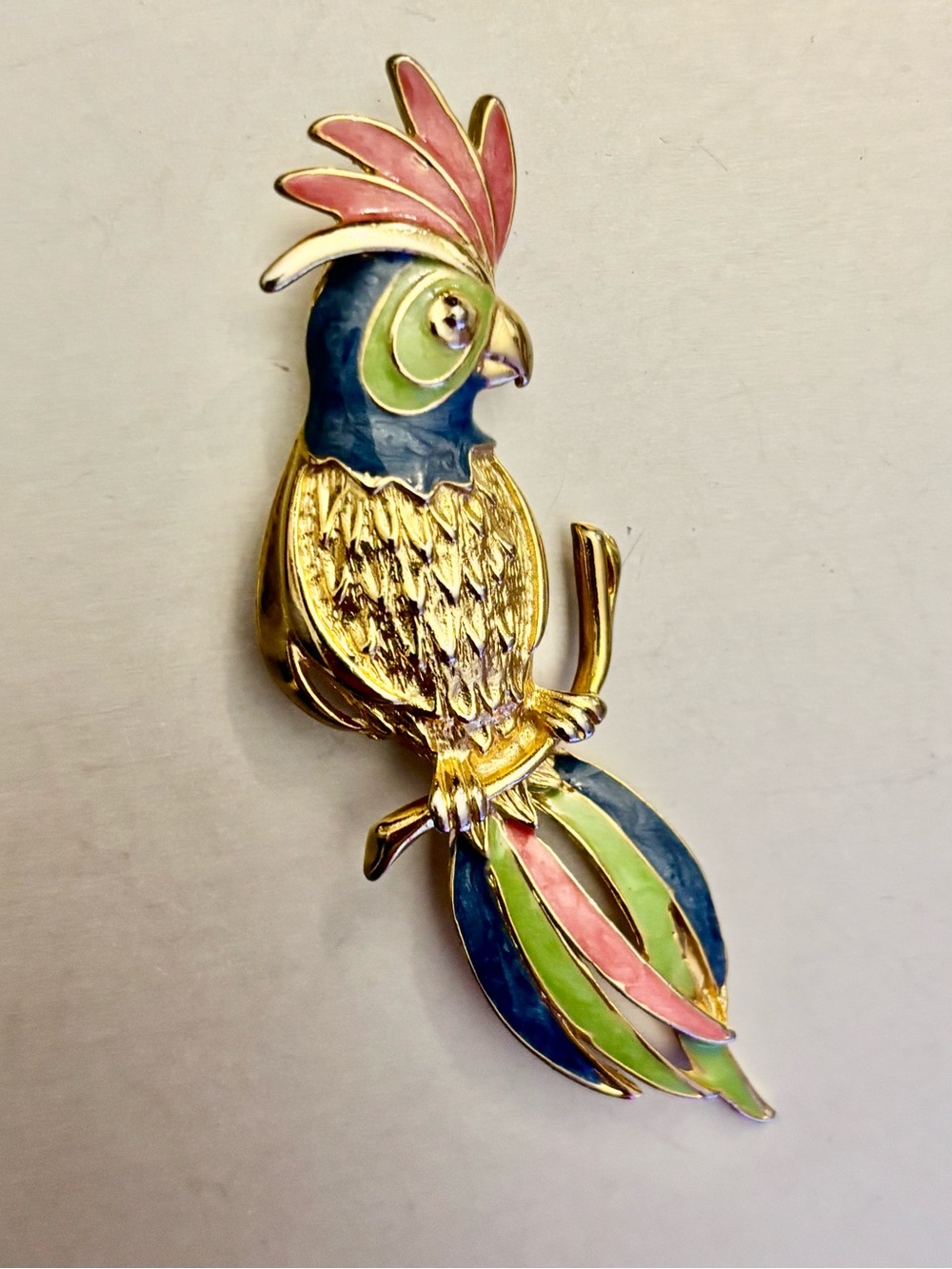Colorful Parrot Enamel Brooch